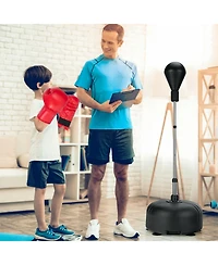 Adjustable Freestanding Punching Bag with Boxing Gloves