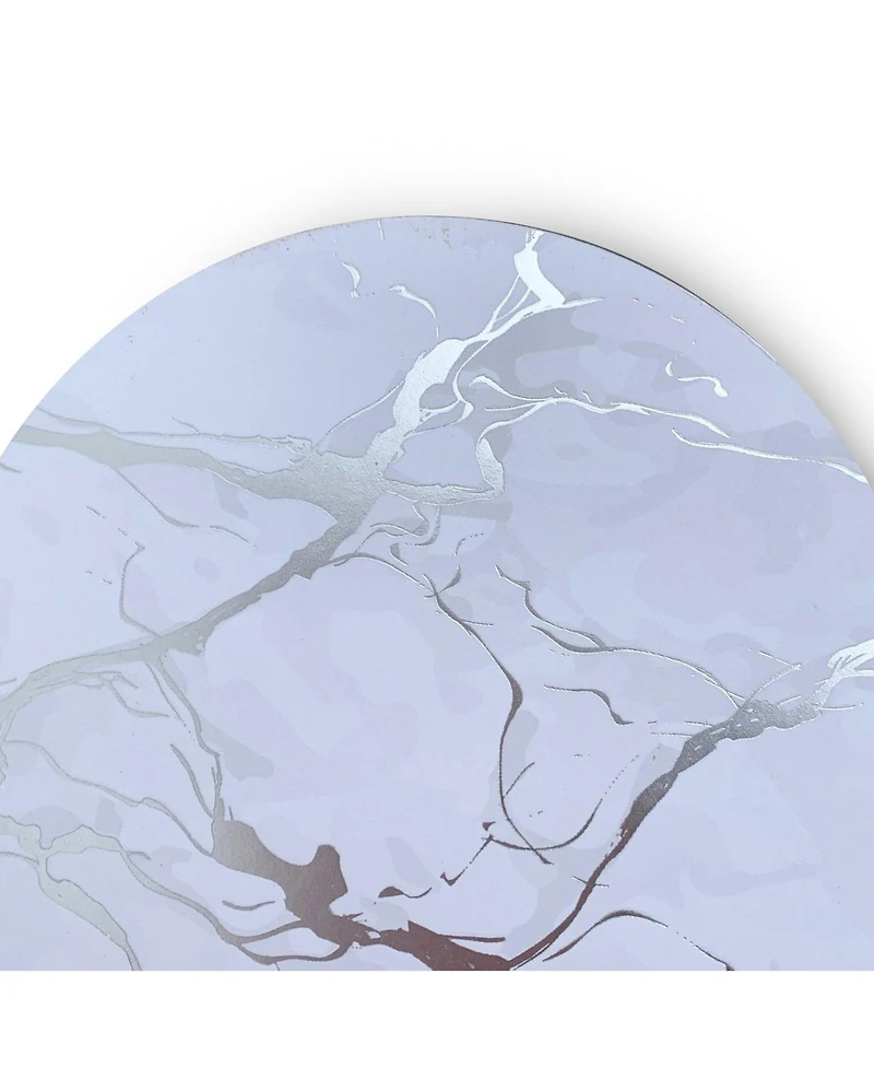 Dainty Home Marble Cork Table Set With 8 Foil Printed Marble Granite Designed Thick Cork Textured 15" x 15" Round Placemats and 8 Round Coasters 4" x