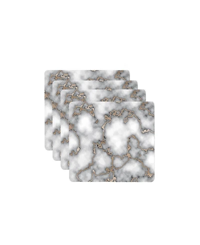 Dainty Home Marble Cork Place Mats, Washable Placemats Gold, 15" x 15" Set of 4, Heat Resistant Placemats, Non Slip, Table Mat, Table Placemats, for K