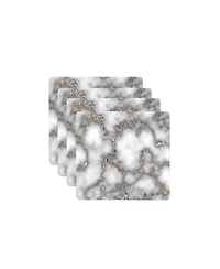 Dainty Home Marble Cork Place Mats, Washable Placemats Gold, 15" x 15" Set of 4, Heat Resistant Placemats, Non Slip, Table Mat, Table Placemats, for K