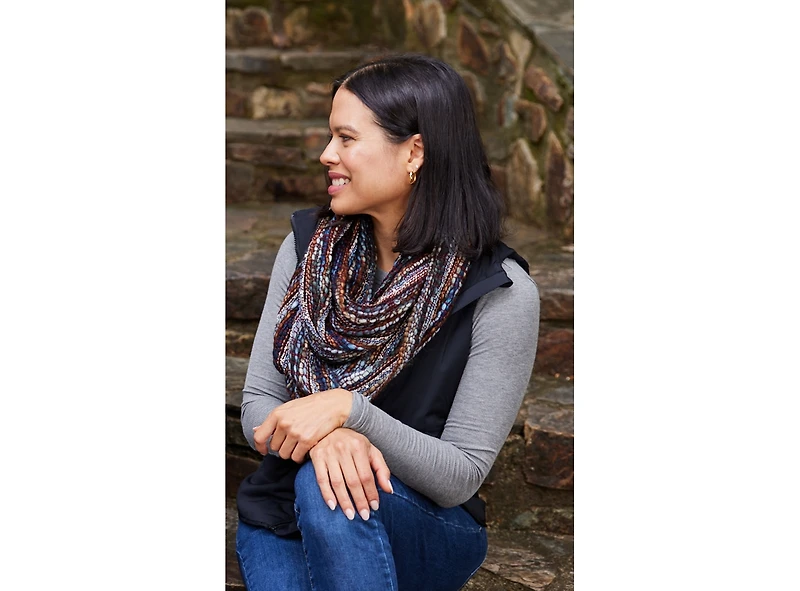 Feelgoodz Artisan Woven Luna Infinity 100% Recycled Acrylic Multi Colored Winter Scarf