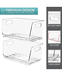 Sorbus Stackable Storage Bins Open Front - Clear Stackable Storage Bins - Pantry Bins for Storage and Organization