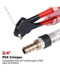 1/2" 3/4" Pex Crimper Copper Ring Crimping Tool Kit with Go/no Go Gauge 2 Pack