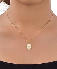 Sterling Forever Women's Marcella Shield Pendant Necklace
