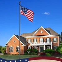 Yescom Bravery 20Ft Eagle Topper Sectional Flag Pole Kit Aluminum Outside Inground