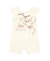 Harry Potter Toddler Girls Hedwig Owl French Terry Romper and Headband Newborn to