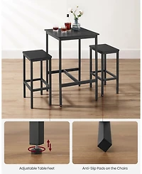 Modern Bar Table Set with High Chairs for Kitchen, Dining, or Entertainment Area
