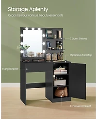 Slickblue Vanity Desk with Mirror and Lights for Elegant Beauty and Efficient Grooming