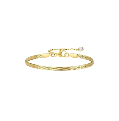 Hollywood Sensation Chic Adjustable Gold Snake Chain Bracelet