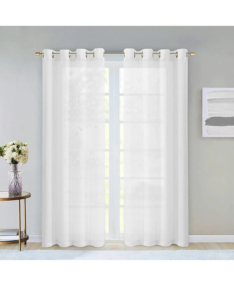 Melrose Semi Sheer Window Panel Set, 110" W x 84" L
