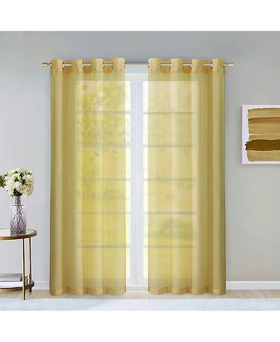 Melrose Semi Sheer Window Panel Set, 110" W x 84" L
