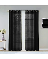 Melrose Semi Sheer Window Panel Set, 110" W x 84" L