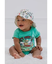 Teenage Mutant Ninja Turtles Baby Boys Donatello Raphael Leonardo Romper and Bucket Sun Hat