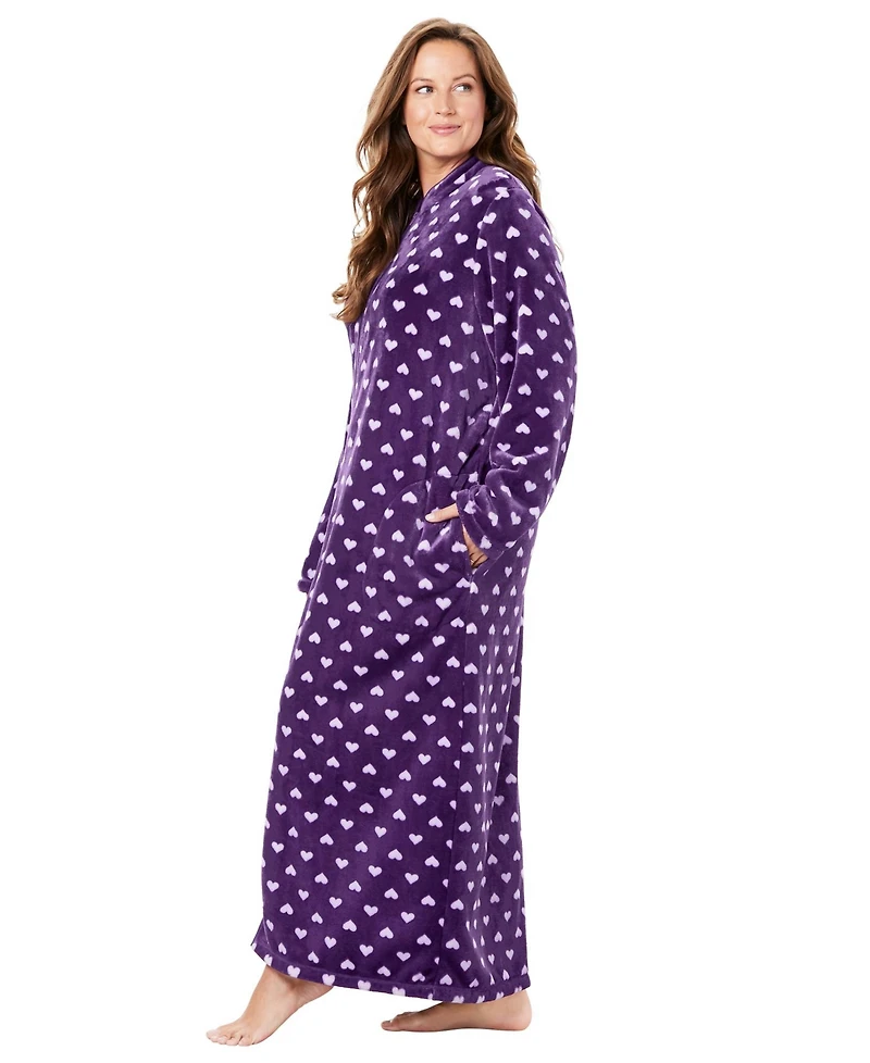 Dreams & Co. Women's Plus Plush Zip-Front Robe