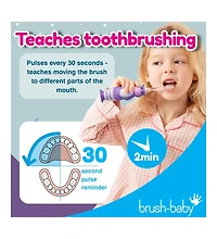 Brush-Baby WildOnes Hippo Kids Electric Rechargeable Toothbrush | Childrens Electric Toothbrush | Animal Character Toothbrush