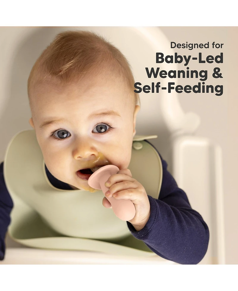 KeaBabies 4-Pack Prep Baby Spoons & Forks Set, Self Feeding Utensils 6-18 Months, Silicone Blw Bpa-Free