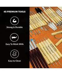 Hippie Crafter Clay Tools Set 45 Pieces