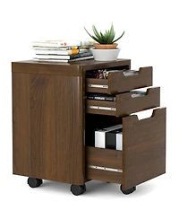 Sugift 3 Drawer Mobile File Cabinet with Lockable Casters