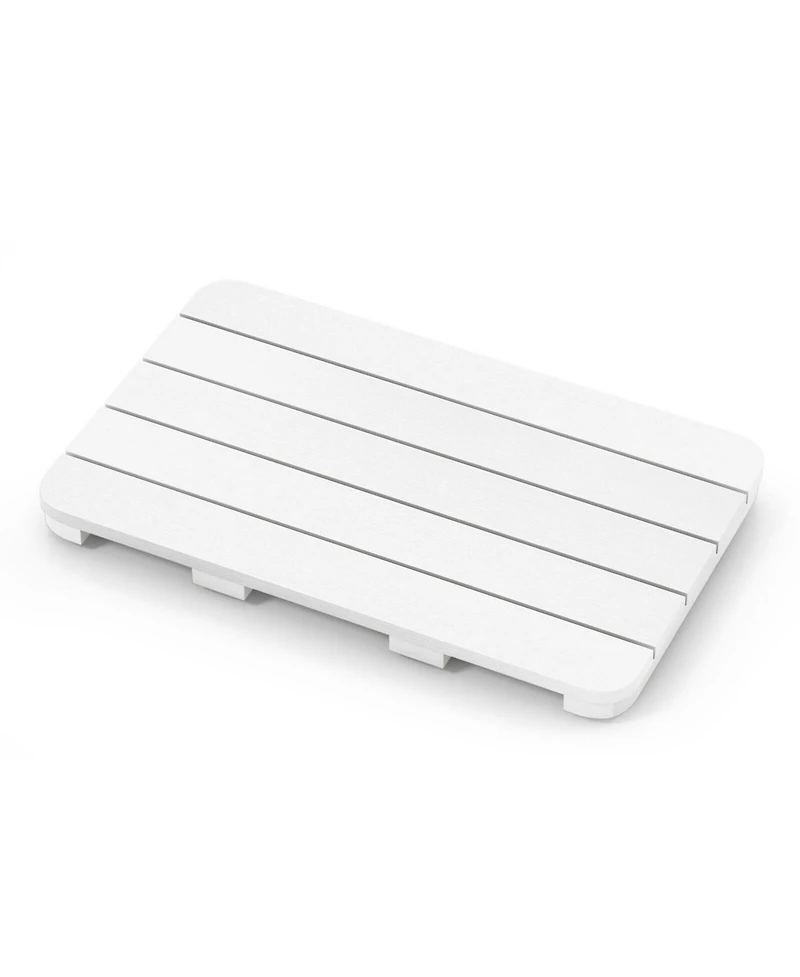 Skonyon Waterproof Hips Spa Shower Mat for Bathroom with Non Slip Foot Pads-White
