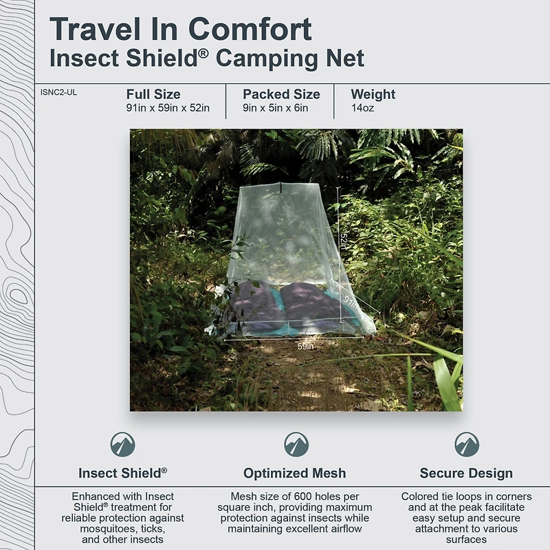 Cocoon - Premium - Insect Shield Ultralight Camping Net - Double