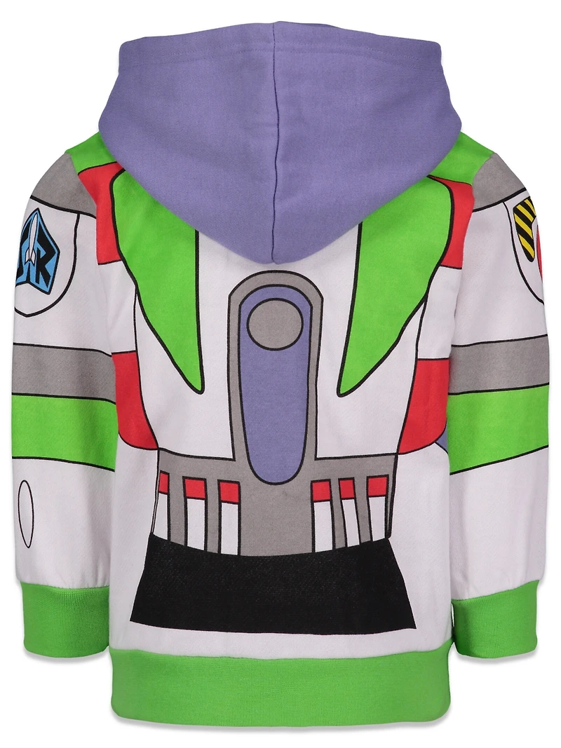 Disney Pixar Toddler Boys Toy Story Buzz Lightyear Fleece Zip Up Hoodie to