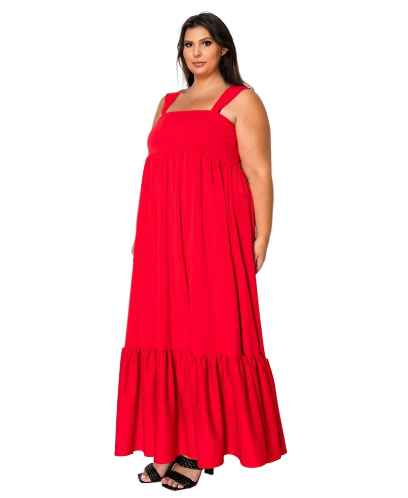 L I V D Plus Angelika Ruffled Hem Maxi Dress