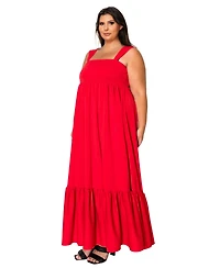 L I V D Plus Angelika Ruffled Hem Maxi Dress