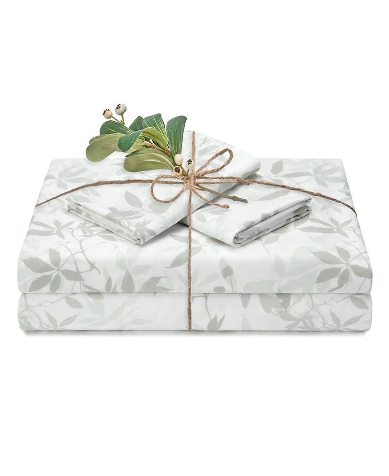Chanasya Premium Leopard Print Animal Patterned King Bed Sheet Set 4-Piece - 1 Flat Fitted 2 Pillowcases