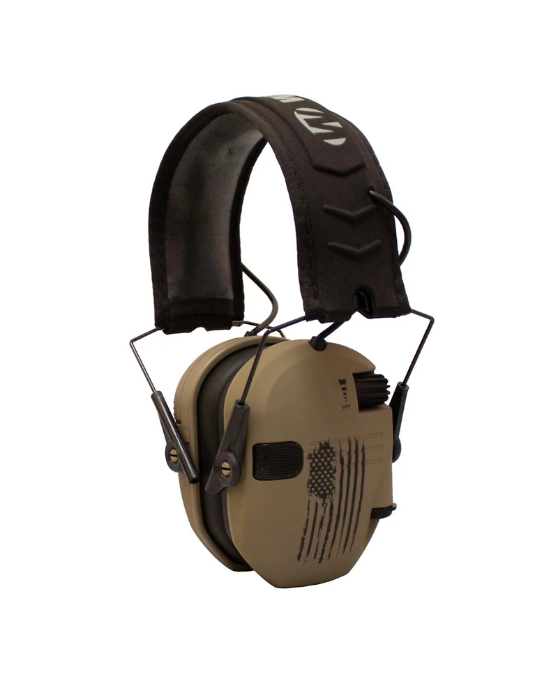 Walkers Walker's Razor Slim Electronic Shooting Hearing Protection Muff, Distressed Flag