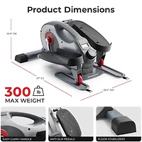 Sunny Health & Fitness Smart Stand/Sit Mini Elliptical Exercise Trainer