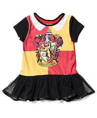 Harry Potter Little Girls Gryffindor Ravenclaw Cosplay T-Shirt Dress Leggings and Headband 3 Piece Outfit Set to