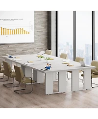 Tribesigns 71" Large Dining Table for 6 to 8 People, Rustic Farmhouse Style Dinner Table, Rectangular Dining Table