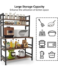 Tribesigns Bakers Rack with Hutch, Microwave Oven Stand, 5-Tier Kitchen Utility Storage Shelf, Height Free Standing Kitchen Organizer for Spices, Pots