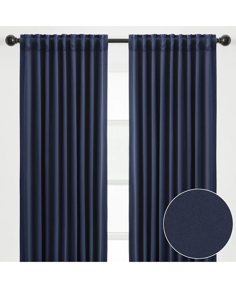 Chanasya Premium 2-Panel Ornamental Damask Classy Room Darkening Curtains - 3-in-1 Back Tab, Rod Pocket, Ring Tab - for Windows Living Room Bedroom