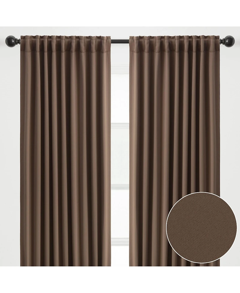 Chanasya Premium 2-Panel Ornamental Damask Classy Room Darkening Curtains - 3-in-1 Back Tab, Rod Pocket, Ring Tab for Windows Living Bedroom