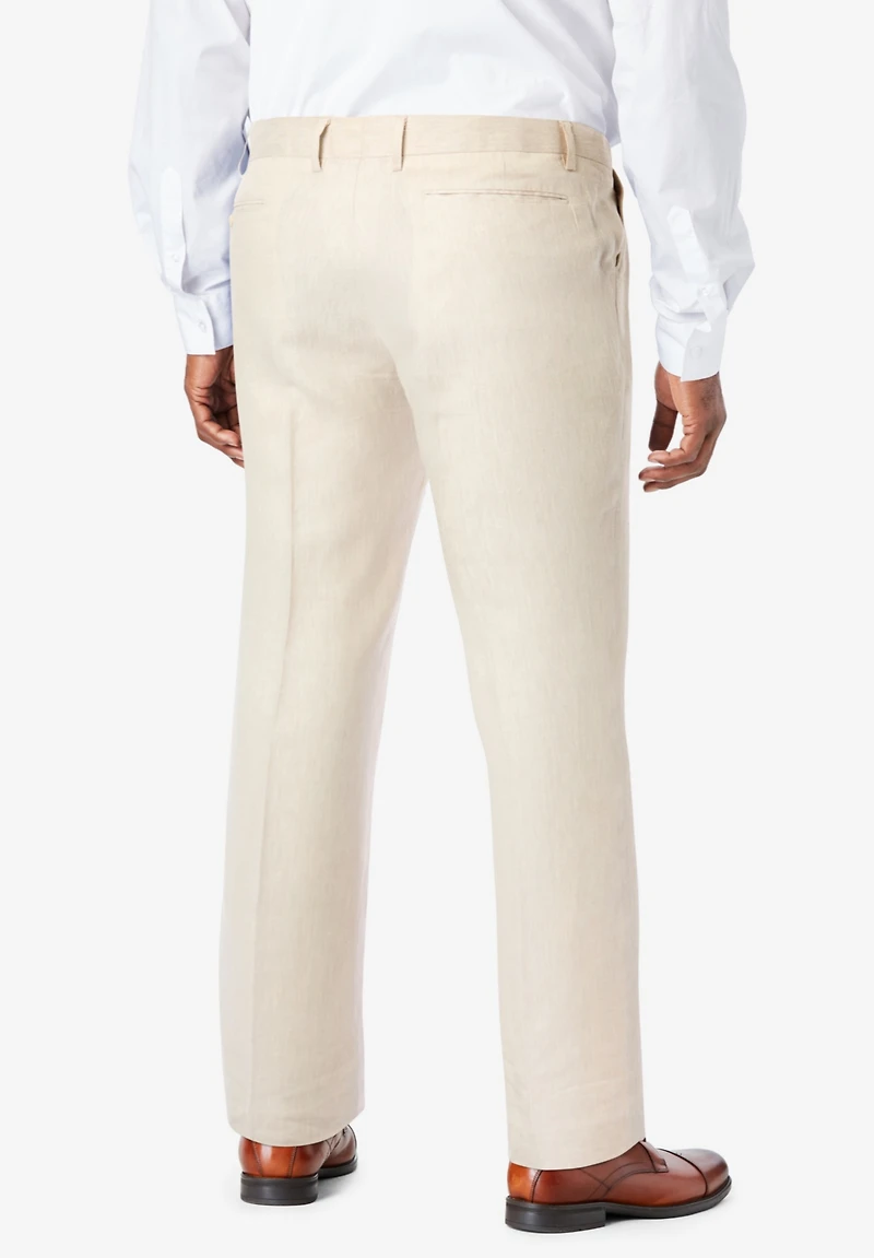 KingSize Big & Tall Linen Blend Plain Front Dress Pants