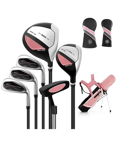 Vebreda Junior Complete Golf Club Set with Stand Bag Rain Hood-Pink