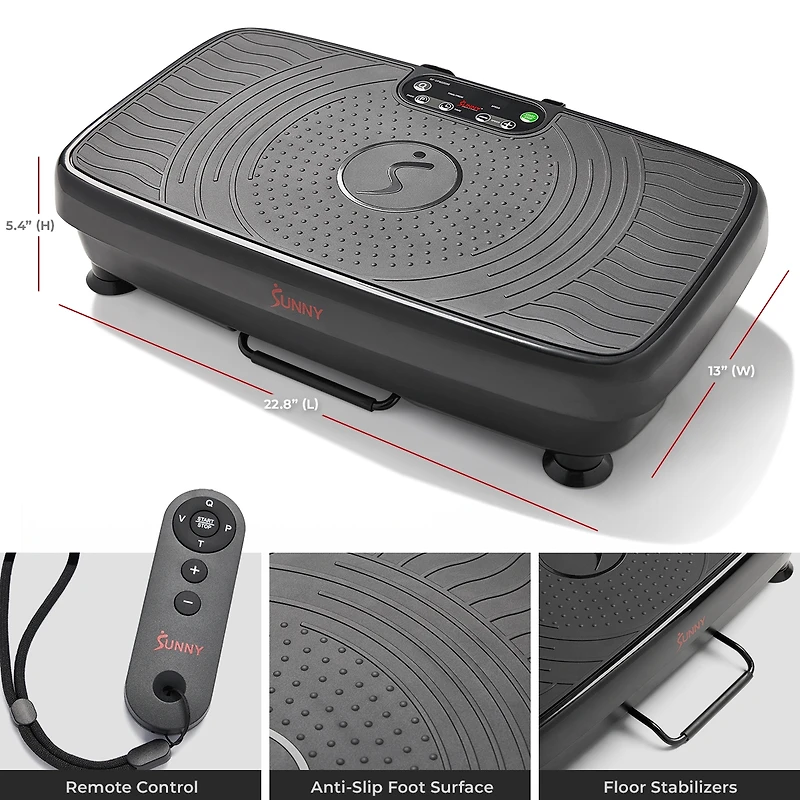 Sunny Health & Fitness Premium 2D Vibration Plate & Oscillation Therapy Platform for Weight Loss, Rehabilitation, Circulation, & Muscle Toning