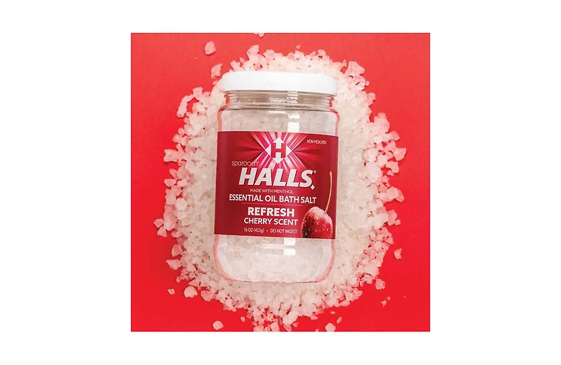 Sparoom Halls Cherry Wellness Bundle - Cherry Bath Salts, Inhalers, and Roll-On