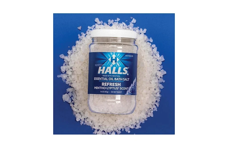 Sparoom Halls Mentho-Lyptus Wellness Bundle - Mentho-Lyptus Bath Salts, Inhalers, and Roll-On