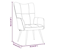 Relaxing Chair with a Stool Pink Velvet