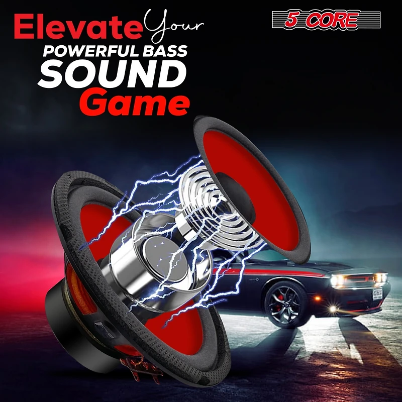 5Core 6 Inch Subwoofer speaker 300 Watt Car Subwoofer 4 Ohm Replacement Sub Woofer