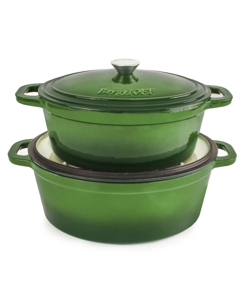 BergHOFF Neo 5pc Cast Iron Oval Dutch Oven Set with 10" Fry Pan
