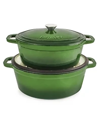 BergHOFF Neo 5pc Cast Iron Oval Dutch Oven Set with 10" Fry Pan
