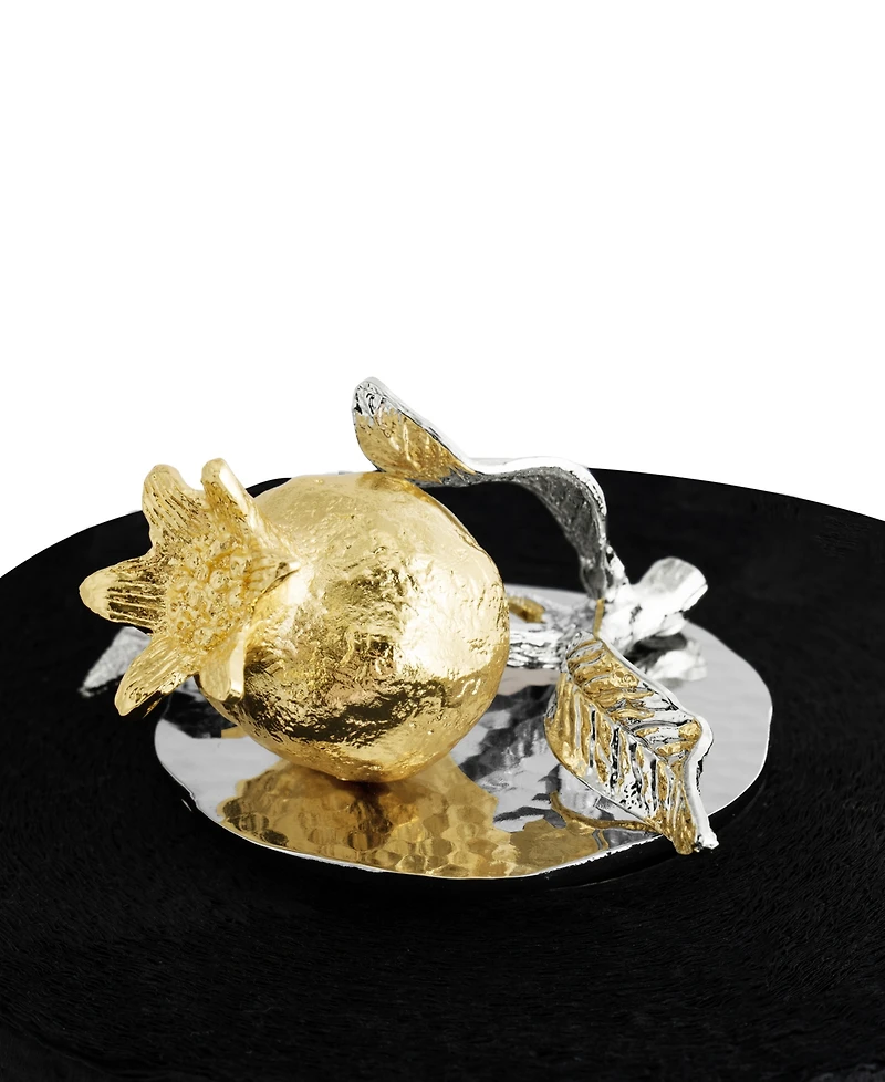 Michael Aram Pomegranate Silver and Gold Paper Towel Holder, 6.3" x 6.3"