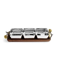 Michael Aram Pinecone Wood Triple Bowl