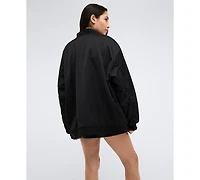 Kenneth Cole Women's Satin Back Crepe Boyfriend Bomber Jacket