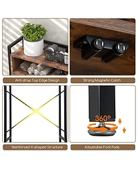 Sugift Over-The-Toilet Storage Cabinet with Heavy-Duty Metal Frame 2-door Freestanding