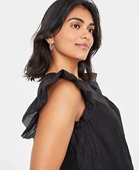 On 34th Women's Sheer Ruffle Sleeve Top, Created for Macy's