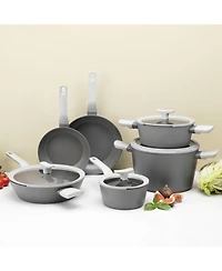 BergHOFF Leo Nonstick Cast Aluminum Stockpot 11", 6.9 qt., Grey